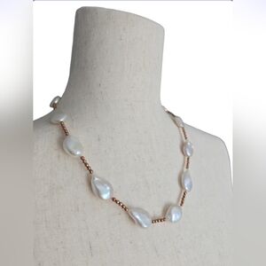 Lucas Lameth baroque pearl necklace sterling silver clasp signed LUC 925 CN